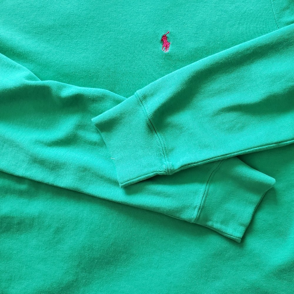 Ralph Lauren Sport Pink Pony GreenTurtleneck Longsleeve Shirt Normcore Preppy - Picture 10 of 10